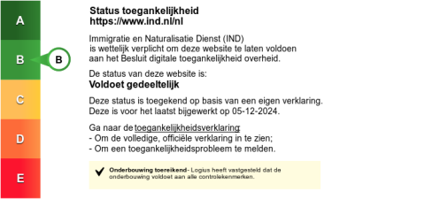 Status toegankelijkheidslabel van https://ind.nl/nl. Volg de link voor de volledige toegankelijkheidsverklaring.